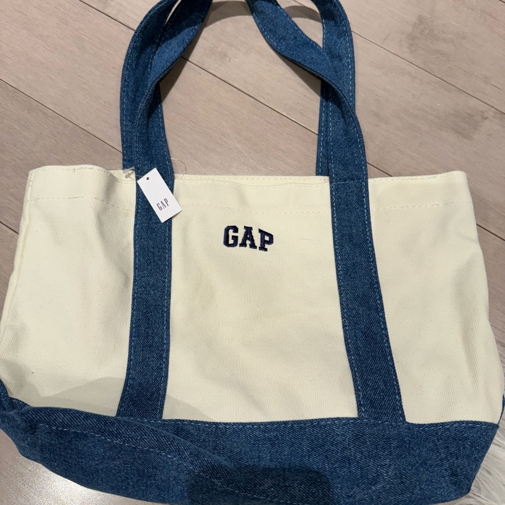 GAP Denim and Cream Canvas Tote - medium size